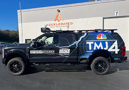Storm Chaser vehicle with CWS weather station mounted on top
